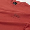 Edwin SS Chest Logo Tee - Burnished Sunset Logo Close Up