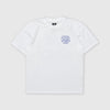 Edwin SS Music Channel Tee - White Garment Washed Front With Left Chest Graphic 