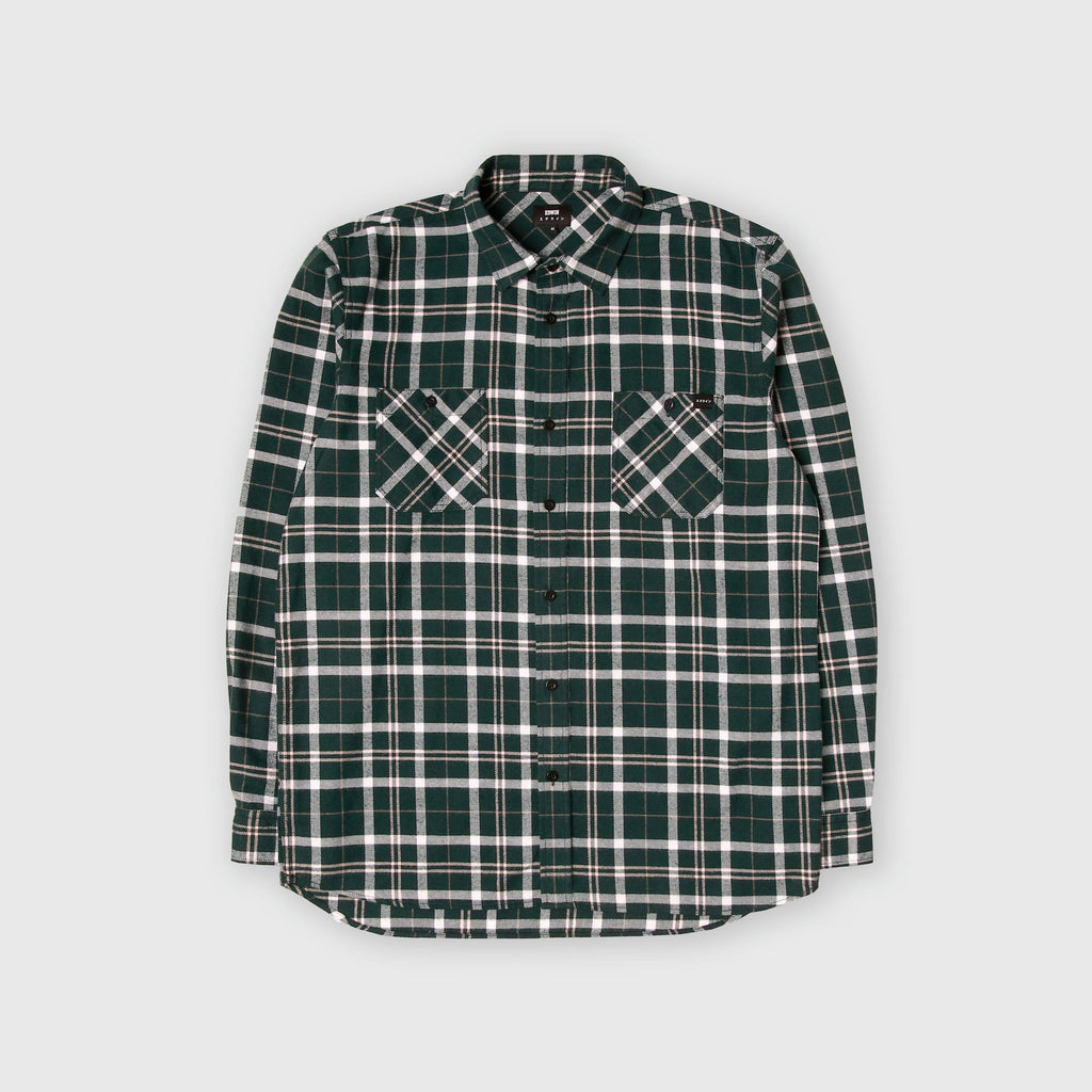 Edwin Labour Shirt LS - Pine Grove / Pink Garment Washed - Front