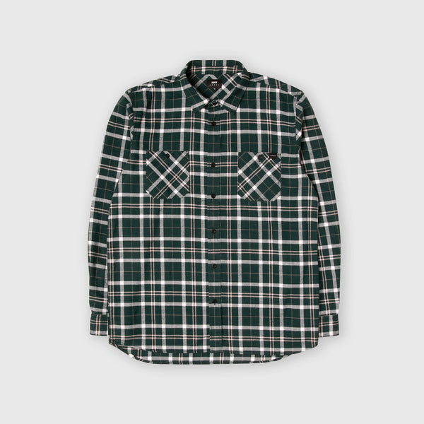 Edwin Labour Shirt LS - Pine Grove / Pink Garment Washed - Front