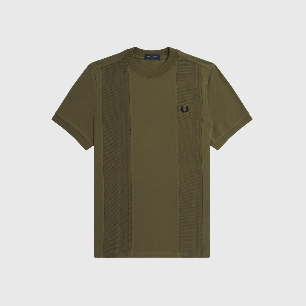 Fred Perry Rib Insert T-Shirt - Uniform Green - Front