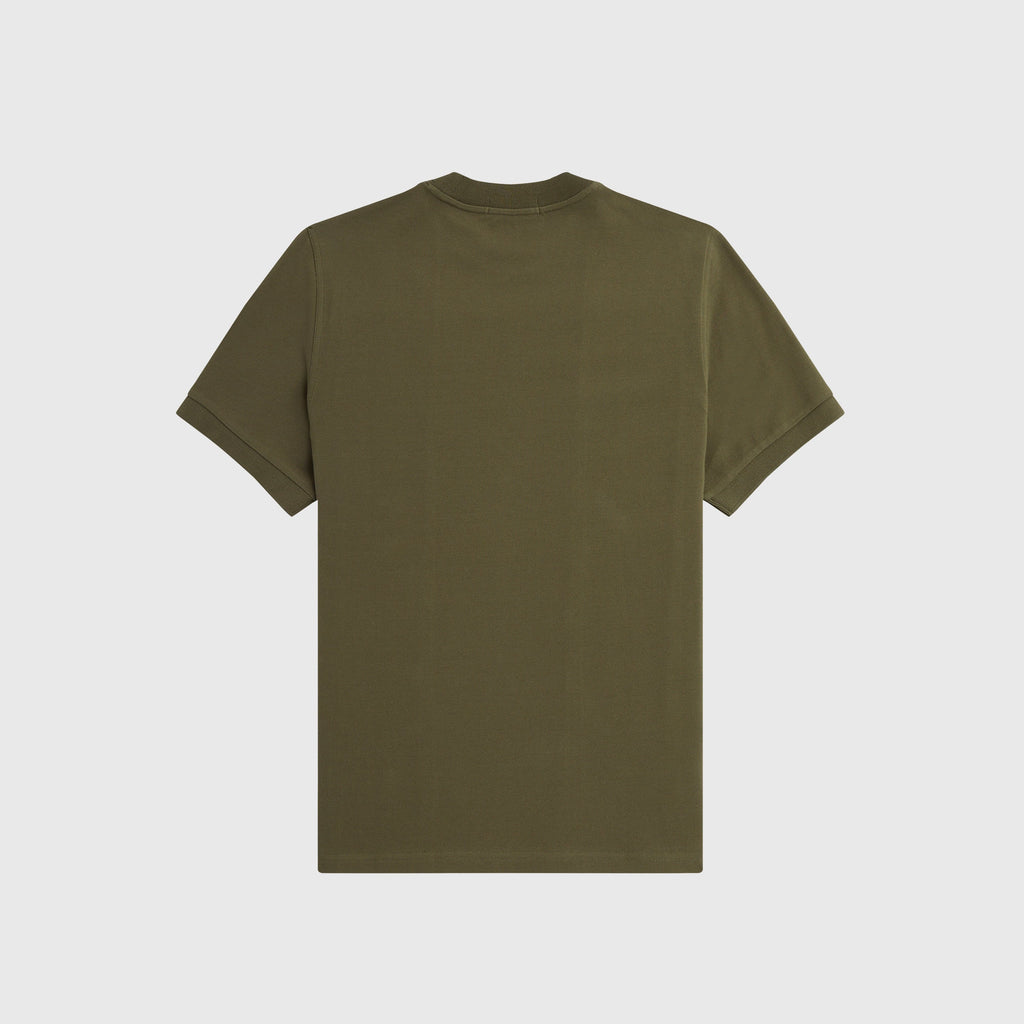 Fred Perry Rib Insert T-Shirt - Uniform Green - Back