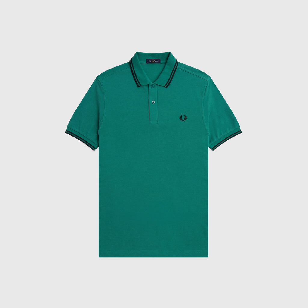 Fred Perry Twin Tipped Fred Perry Shirt - Deep Mint - Front