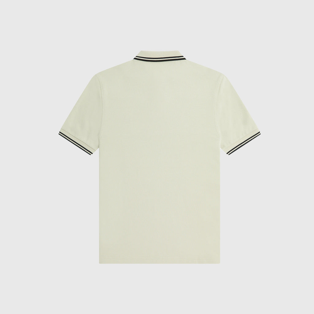 Fred Perry Twin Tipped Fred Perry Shirt - Ecru / Uniform Green - Back