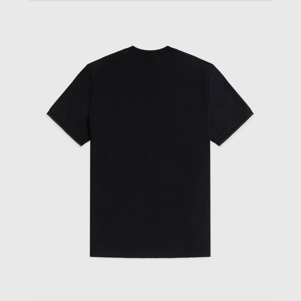 Fred Perry Broken Tipped Pique Tee - Black - Back