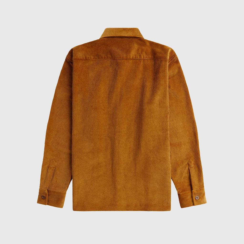 Fred Perry Corduroy Overshirt - Dark Caramel - Back