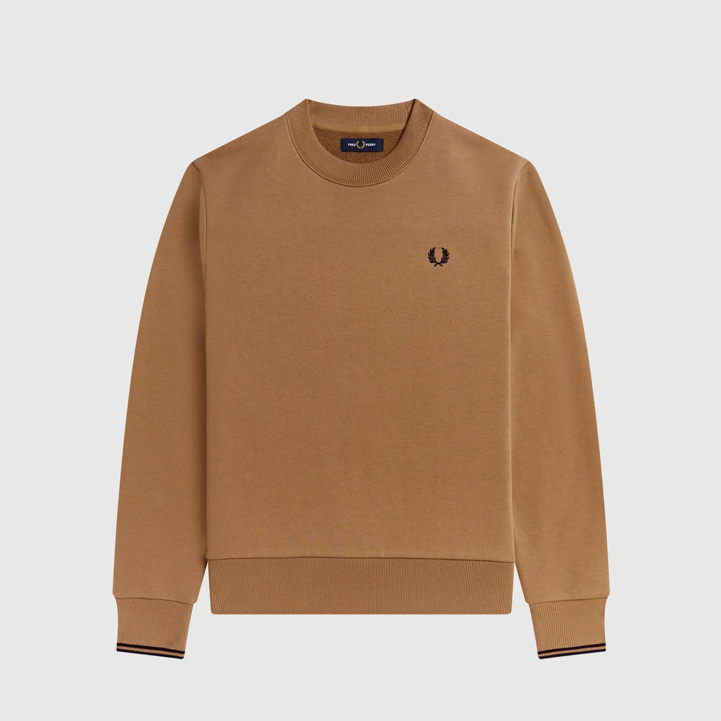 Fred Perry Crew Neck Sweatshirt - Warm Stone - Front