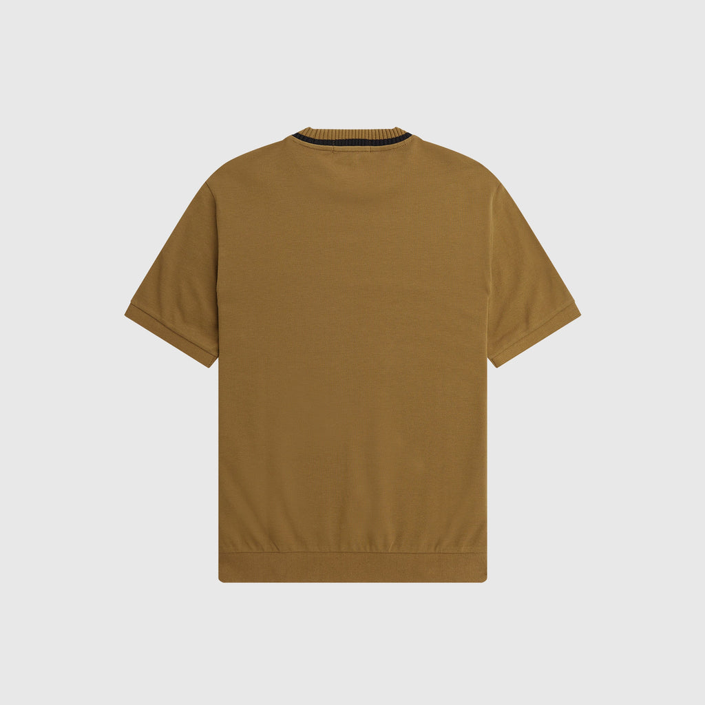 Fred Perry Crewneck Pique T-Shirt - Shaded Stone - Back