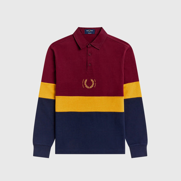 Fred Perry LS Rugby Shirt - Tawny Port - Front