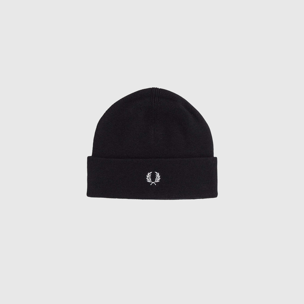 Fred Perry Merino Wool Beanie - Black - Front