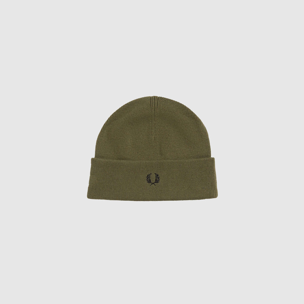 Fred Perry Merino Wool Beanie - Uniform Green - Front