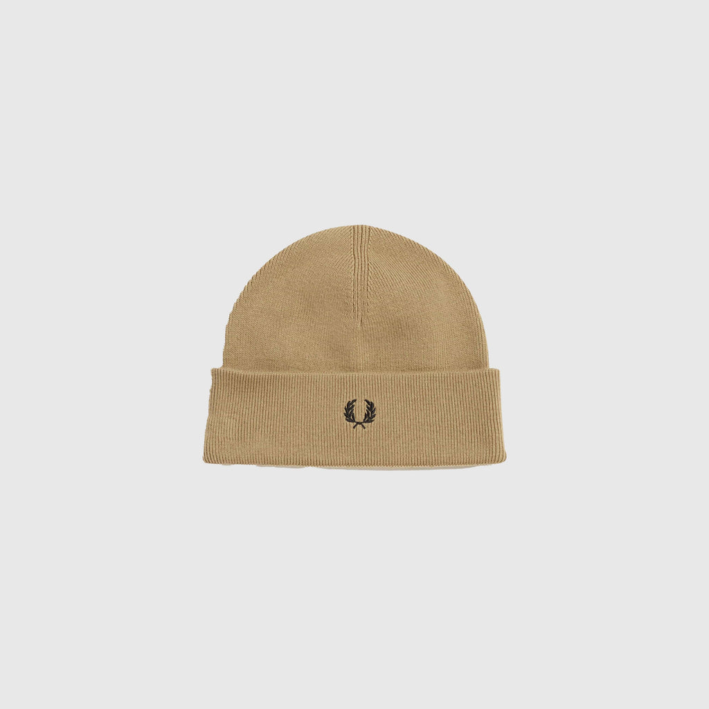 Fred Perry Merino Wool Beanie - Warm Stone - Front
