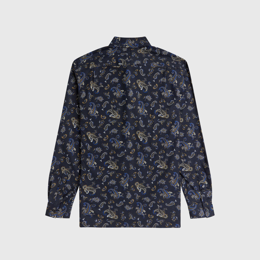 Fred Perry Paisley Print Shirt - Navy - Back