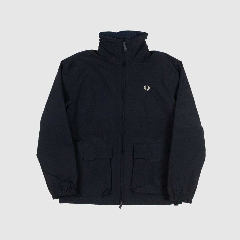 Fred Perry Patch Pocket Zip Through Jacket - Navy - Front