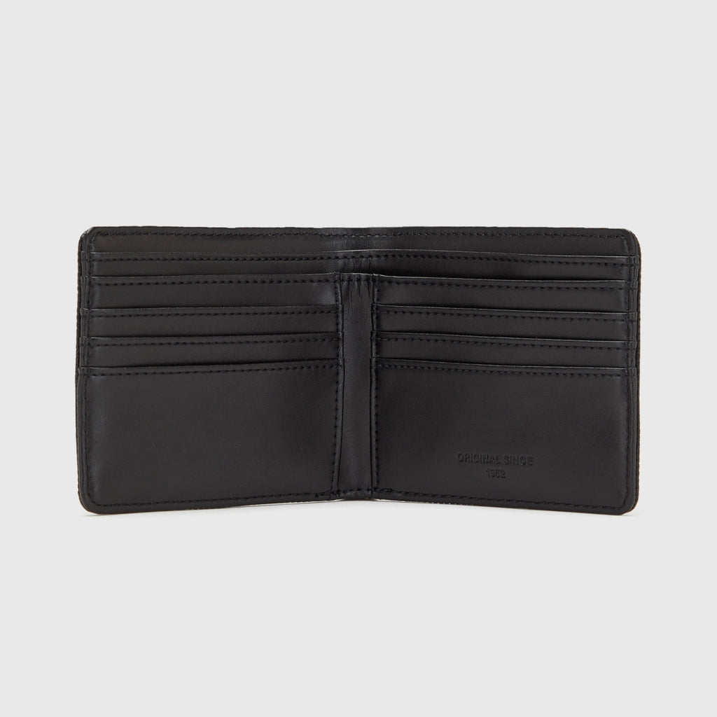 Fred Perry Pique Textured PU Billfold Wallet - Black - Inside
