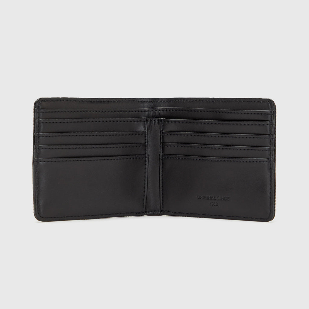 Fred Perry Pique Textured PU Billfold Wallet - Black - Inside