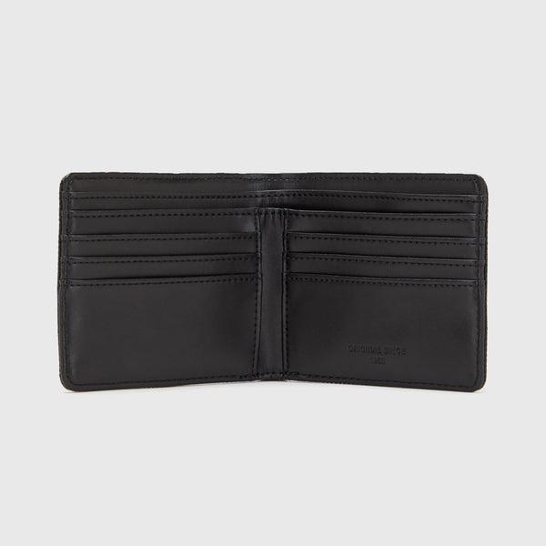 Fred Perry Pique Textured PU Billfold Wallet - Black - Inside