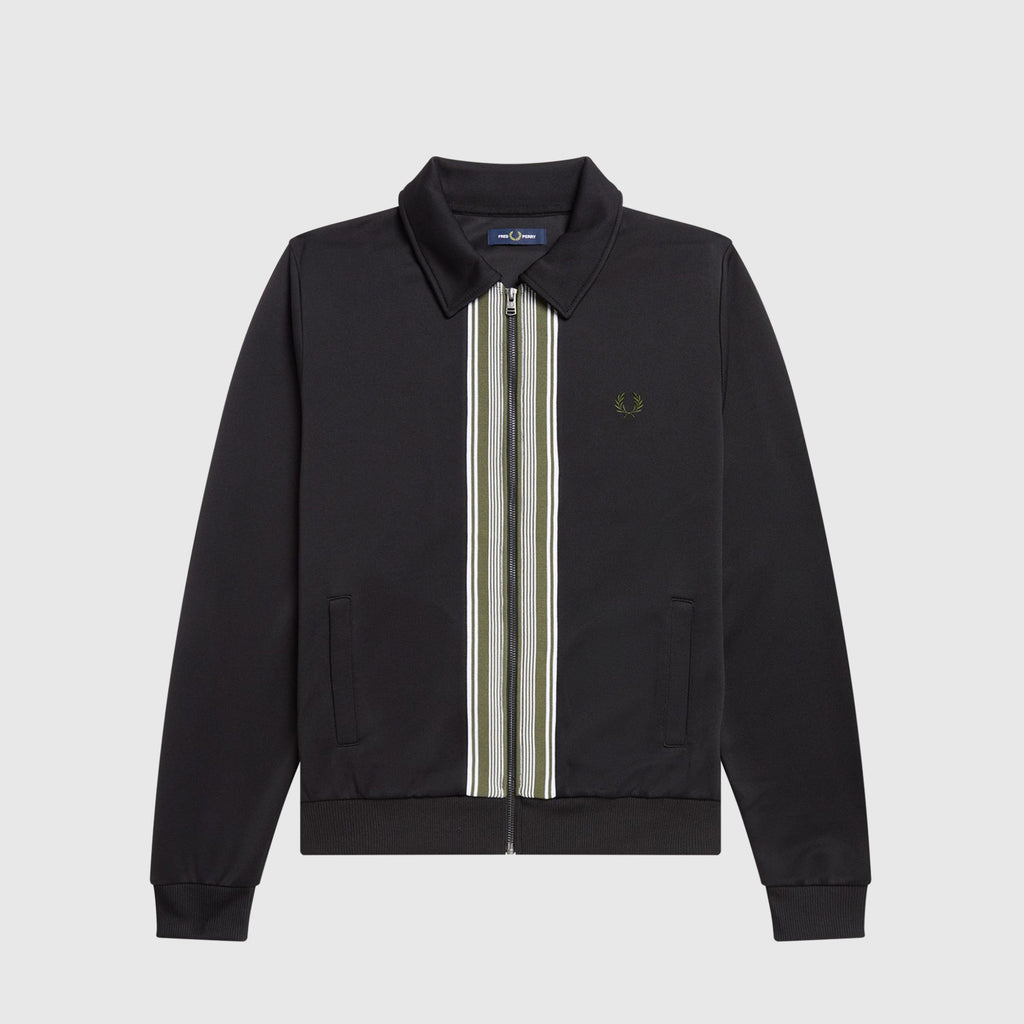 Fred Perry Plad Knit Insert Track Jacket - Black - Front
