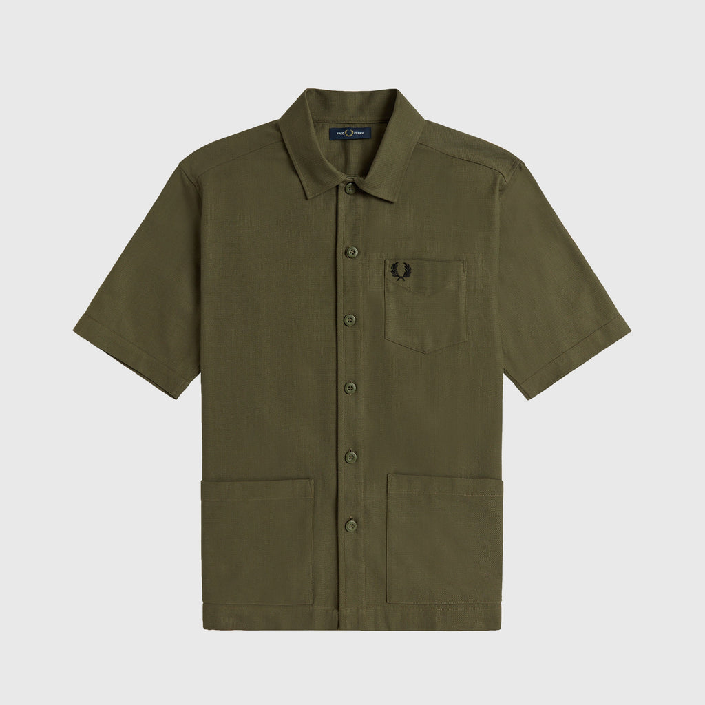 Fred Perry Pocket Detail Shirt - Military Green - Front