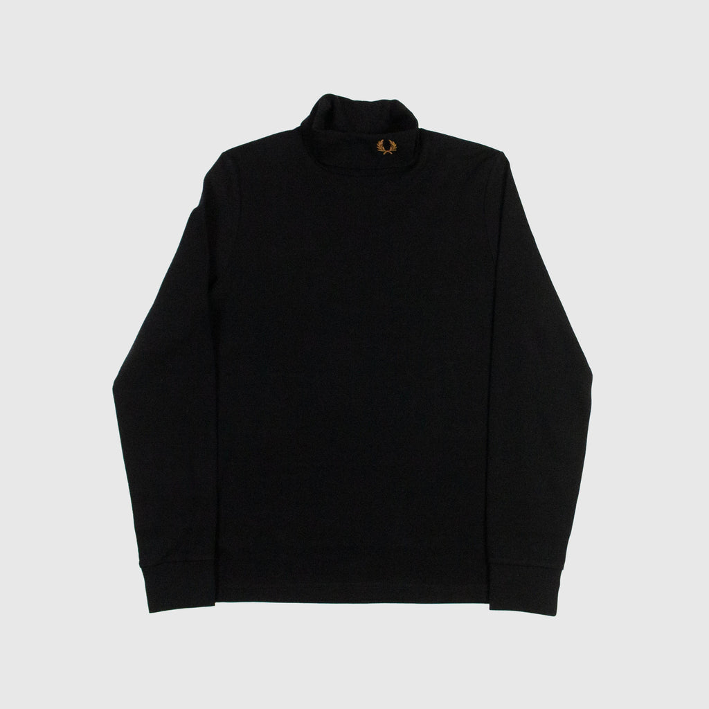 Fred Perry Roll Neck Top - Black - Front