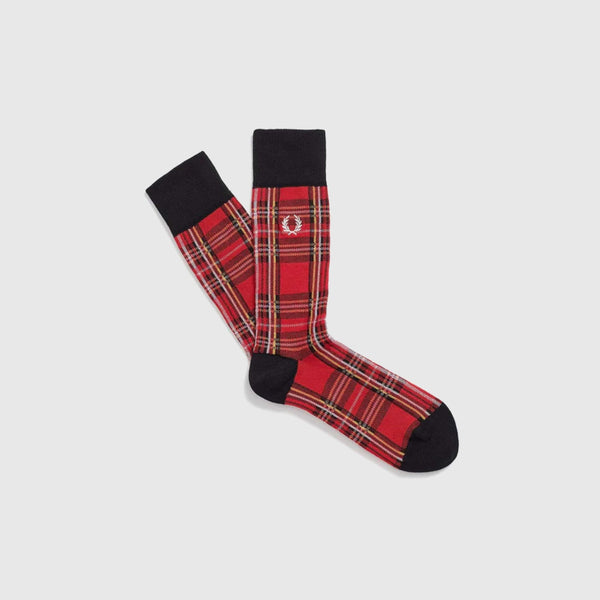 Fred Perry Royal Stewart Tartan Socks - Red