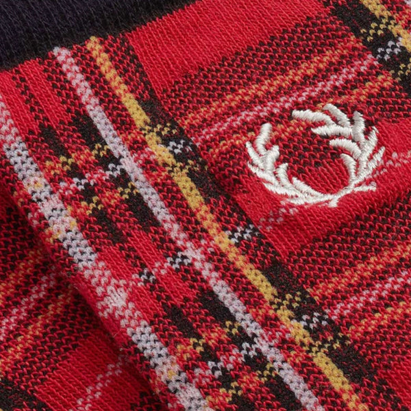 Fred Perry Royal Stewart Tartan Socks - Red 