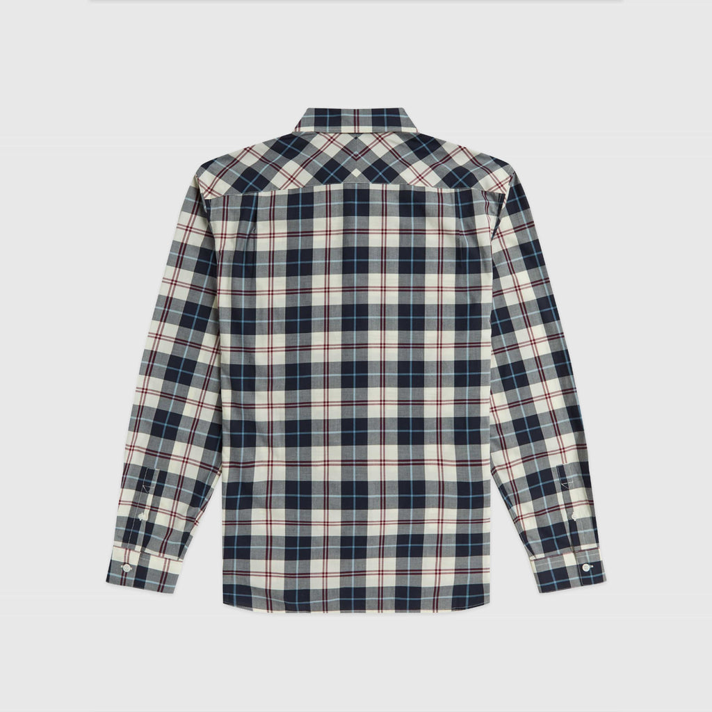 Fred Perry Tartan Long Sleeve Shirt - Ecru - Back