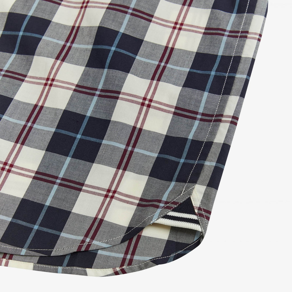 Fred Perry Tartan Long Sleeve Shirt - Ecru - Close Up