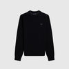 Fred Perry Textured Crew Neck Jumper - Black - Front