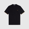 Fred Perry Tipped Cuff Pique Shirt - Black - Front
