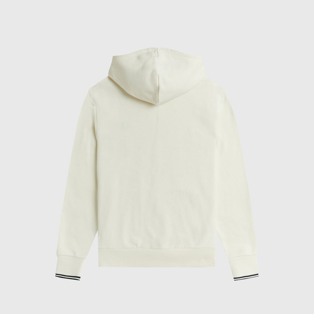 Fred Perry Tipped Hooded Sweatshirt - Ecru - Back