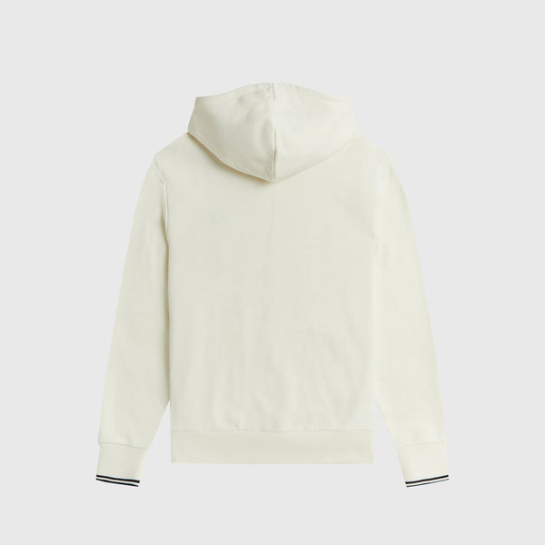Fred Perry Tipped Hooded Sweatshirt - Ecru - Back
