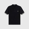 Fred Perry Tipping Texture Knitted Shirt - Black - Front