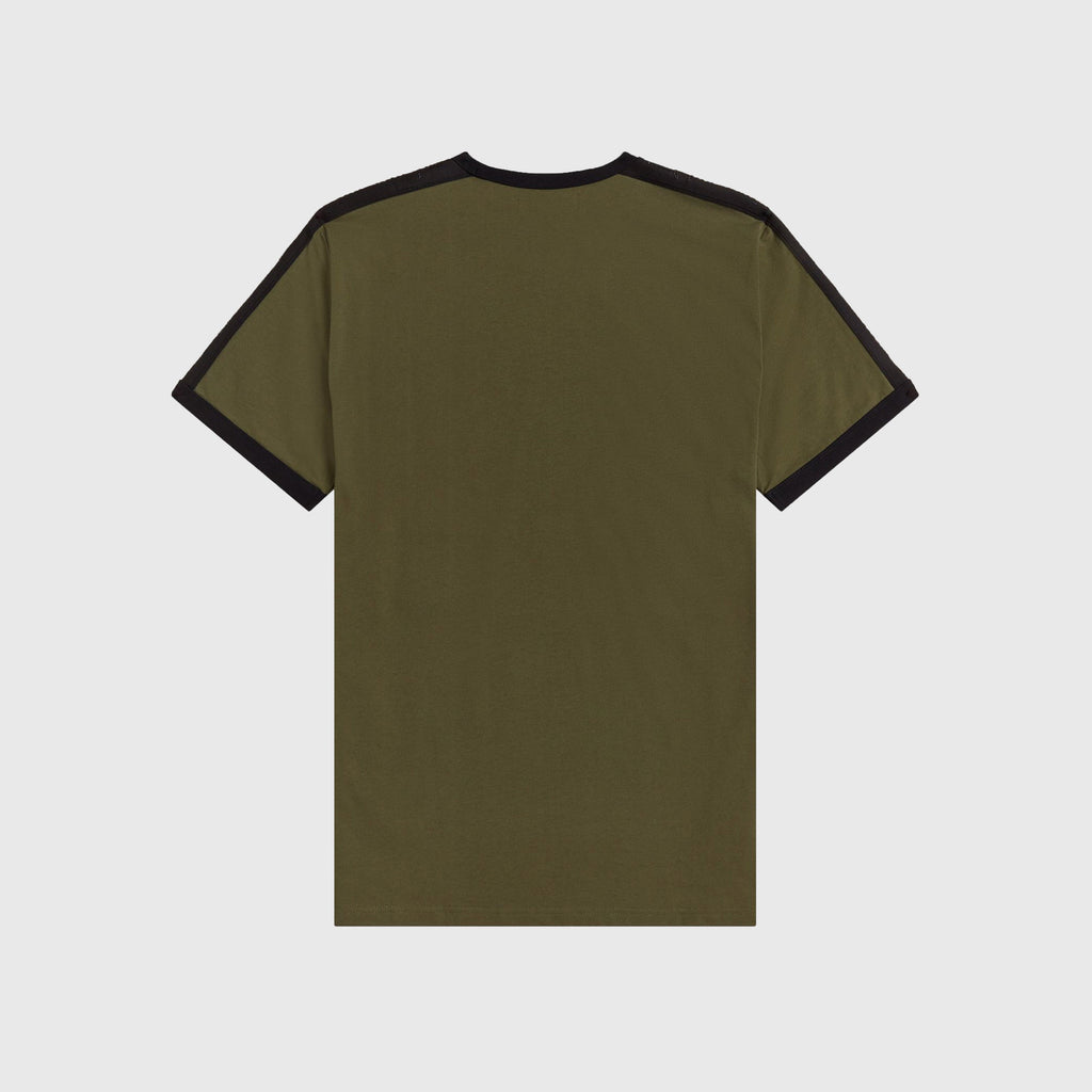 Fred Perry Tonal Tape Ringer T Shirt - Military Green - Back