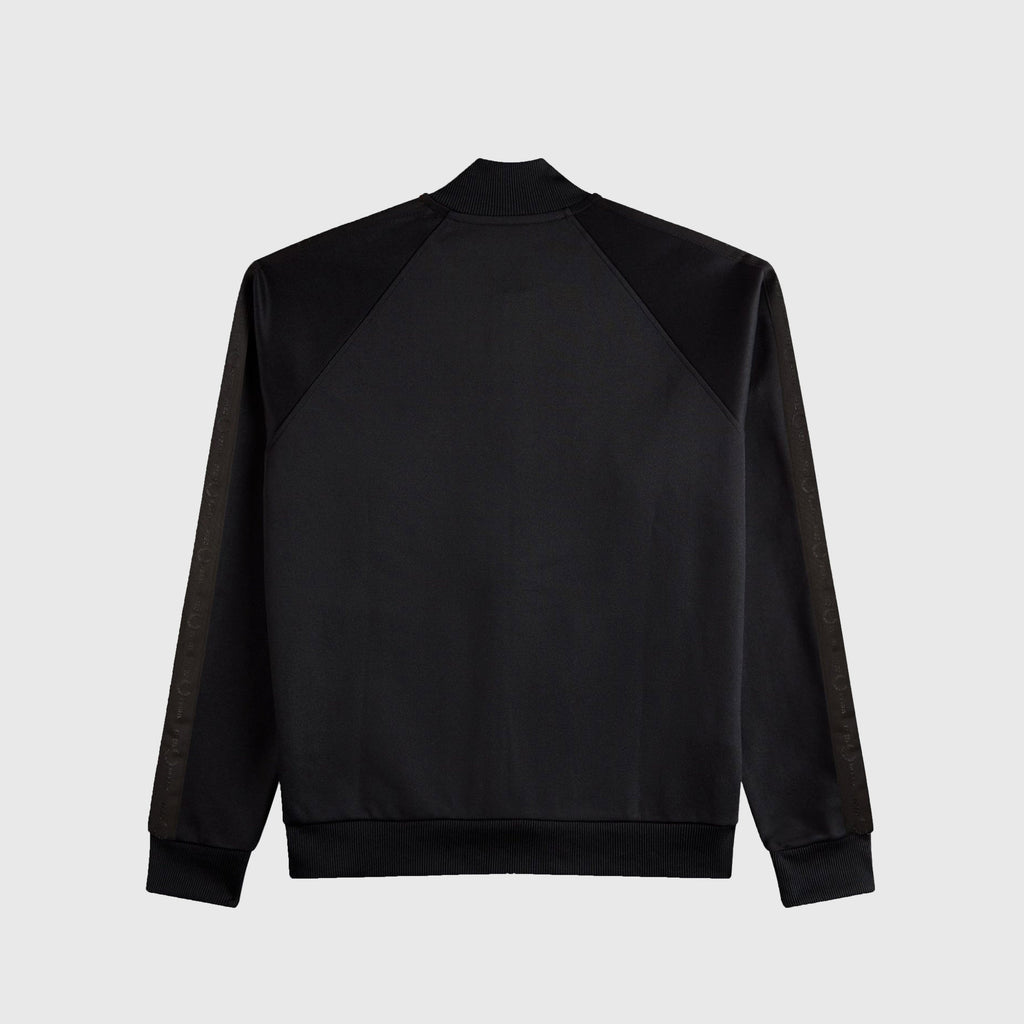 Fred Perry Tonal Taped Bomber Track Jacket - Black - Back