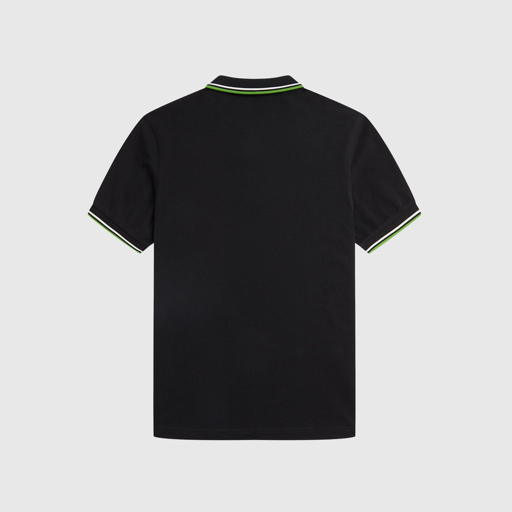 Fred Perry Twin Tipped Fred Perry Shirt - Black / Ecru / Kiwi - Back