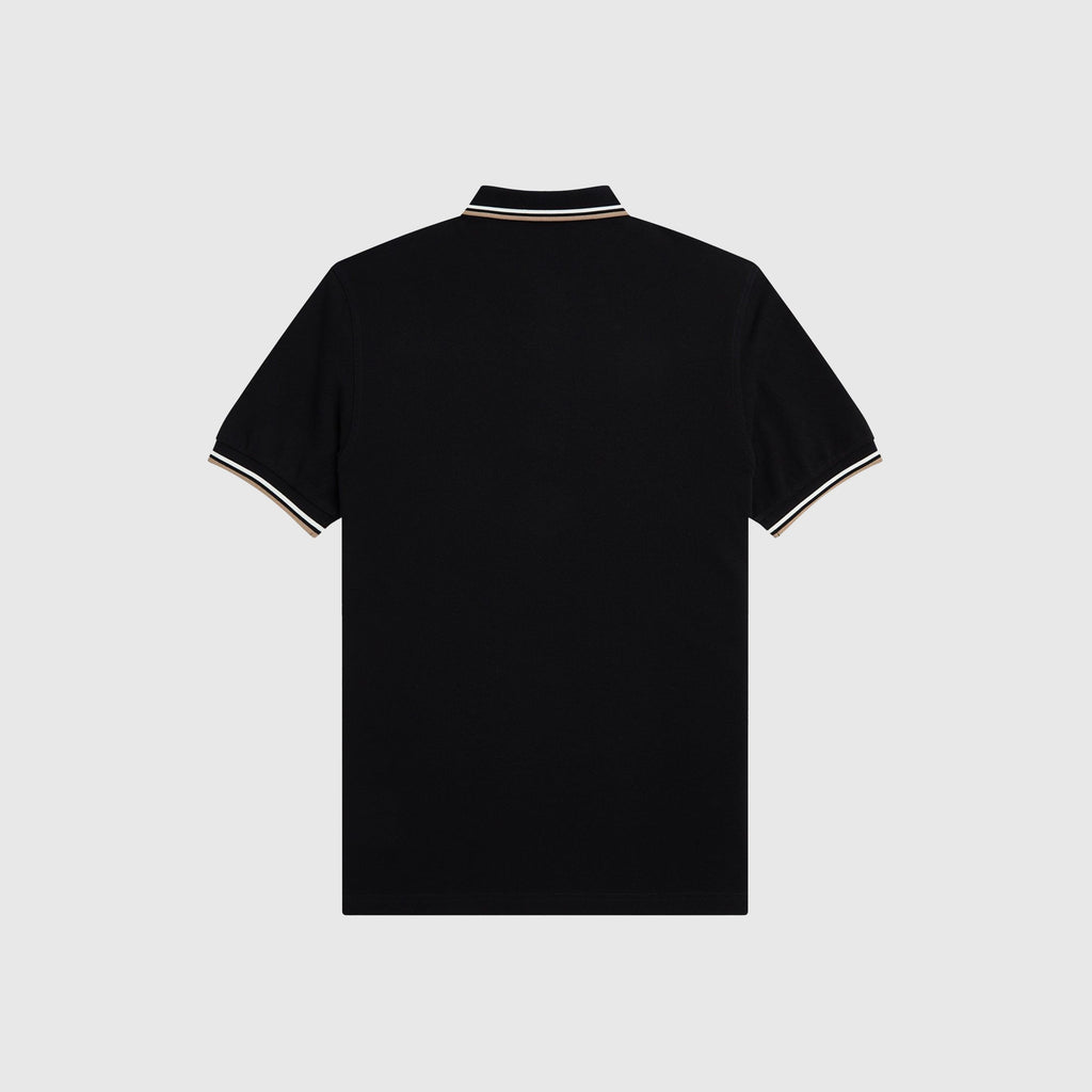 Fred Perry Twin Tipped Fred Perry Shirt - Black / Snow White / Warm Stone - Back