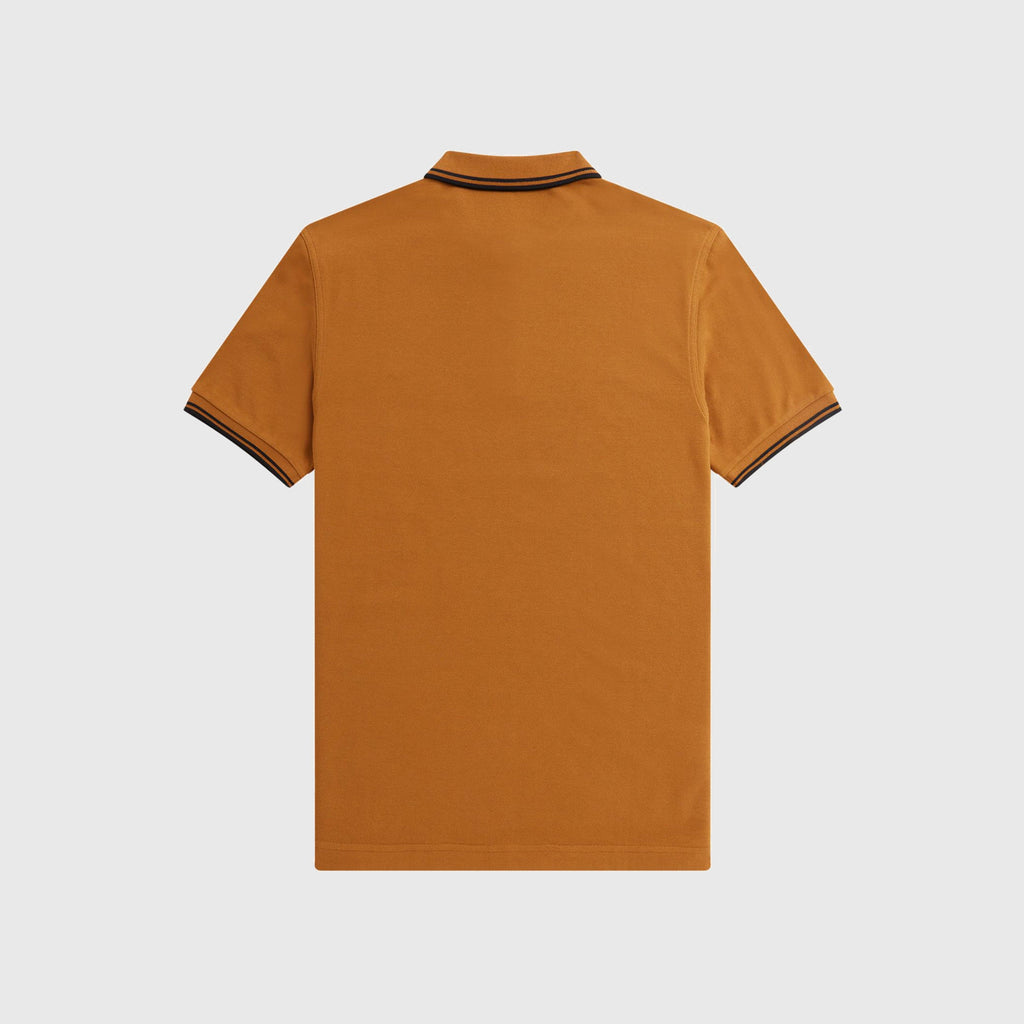 Fred Perry Twin Tipped Fred Perry Shirt - Dark Caramel / Black / Black - Back