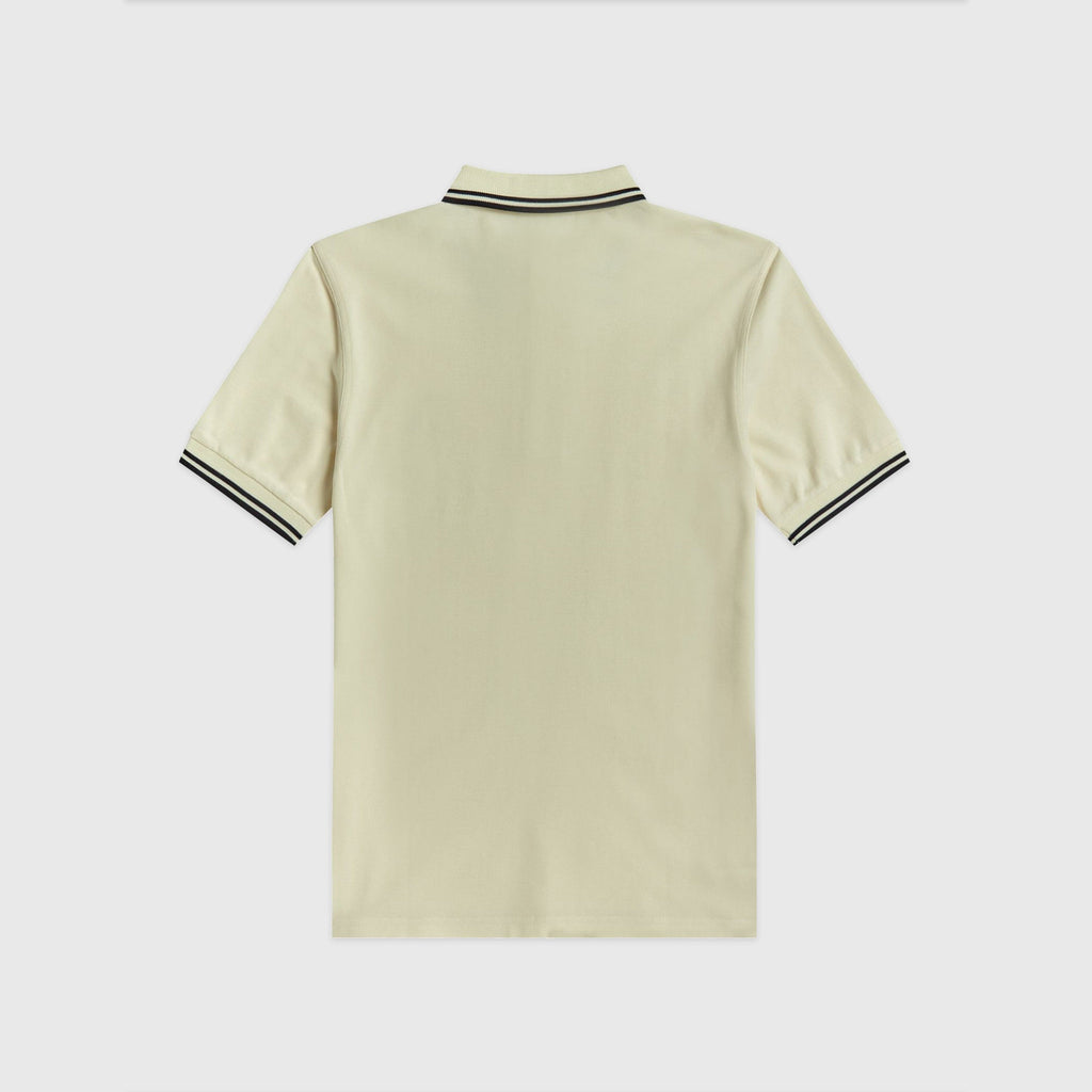 Fred Perry Twin Tipped Polo Shirt - Ecru / Dark Graphite - Back