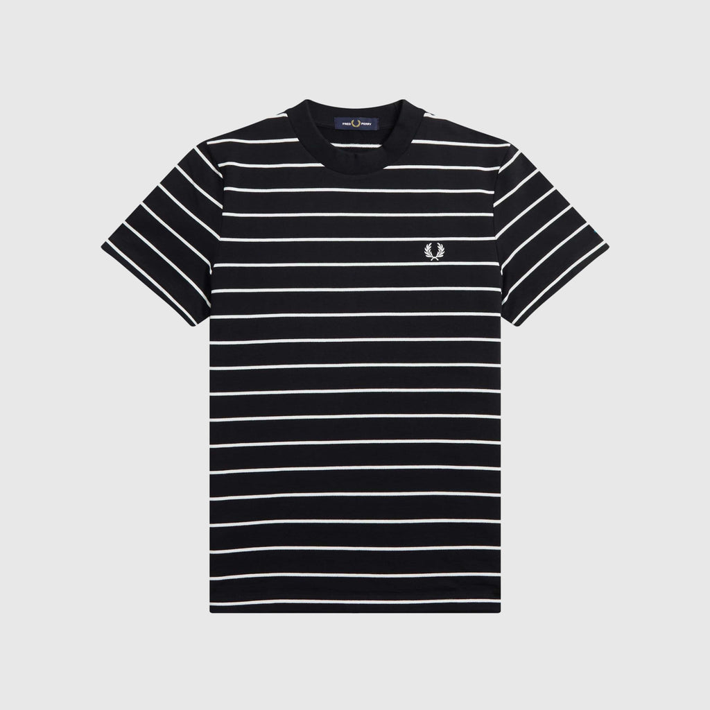 Fred Perry Two Colour Stripe T Black - Front