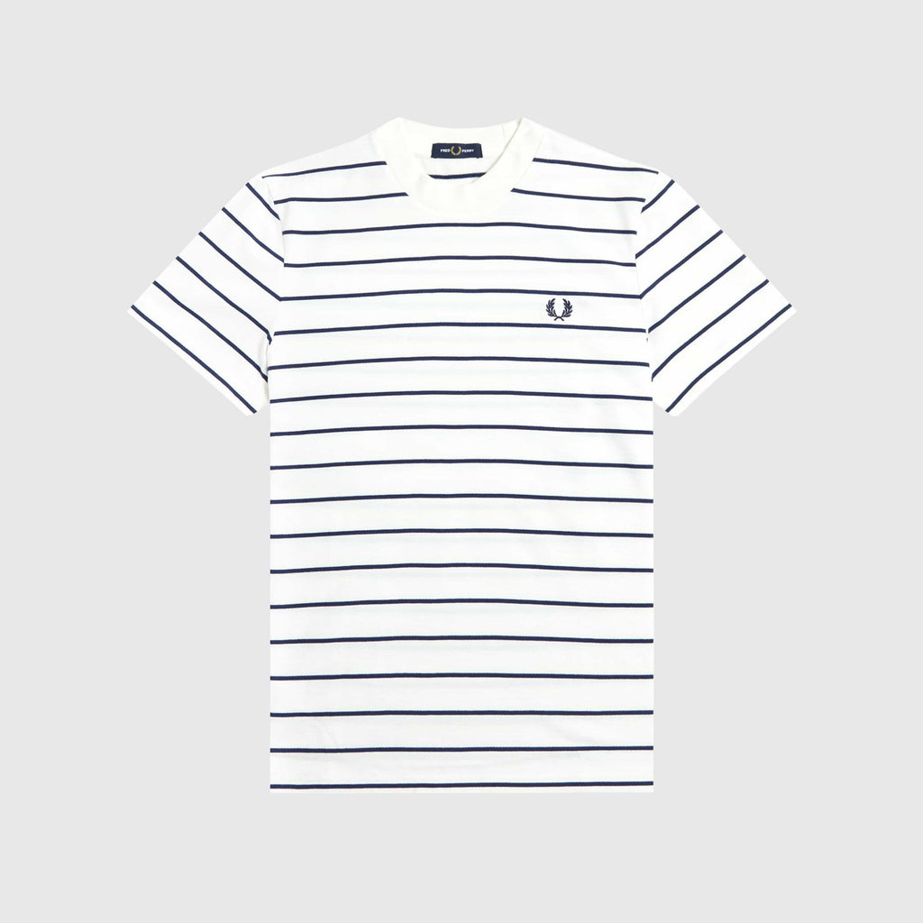 Fred Perry Two Colour Stripe T Snow - White - Front
