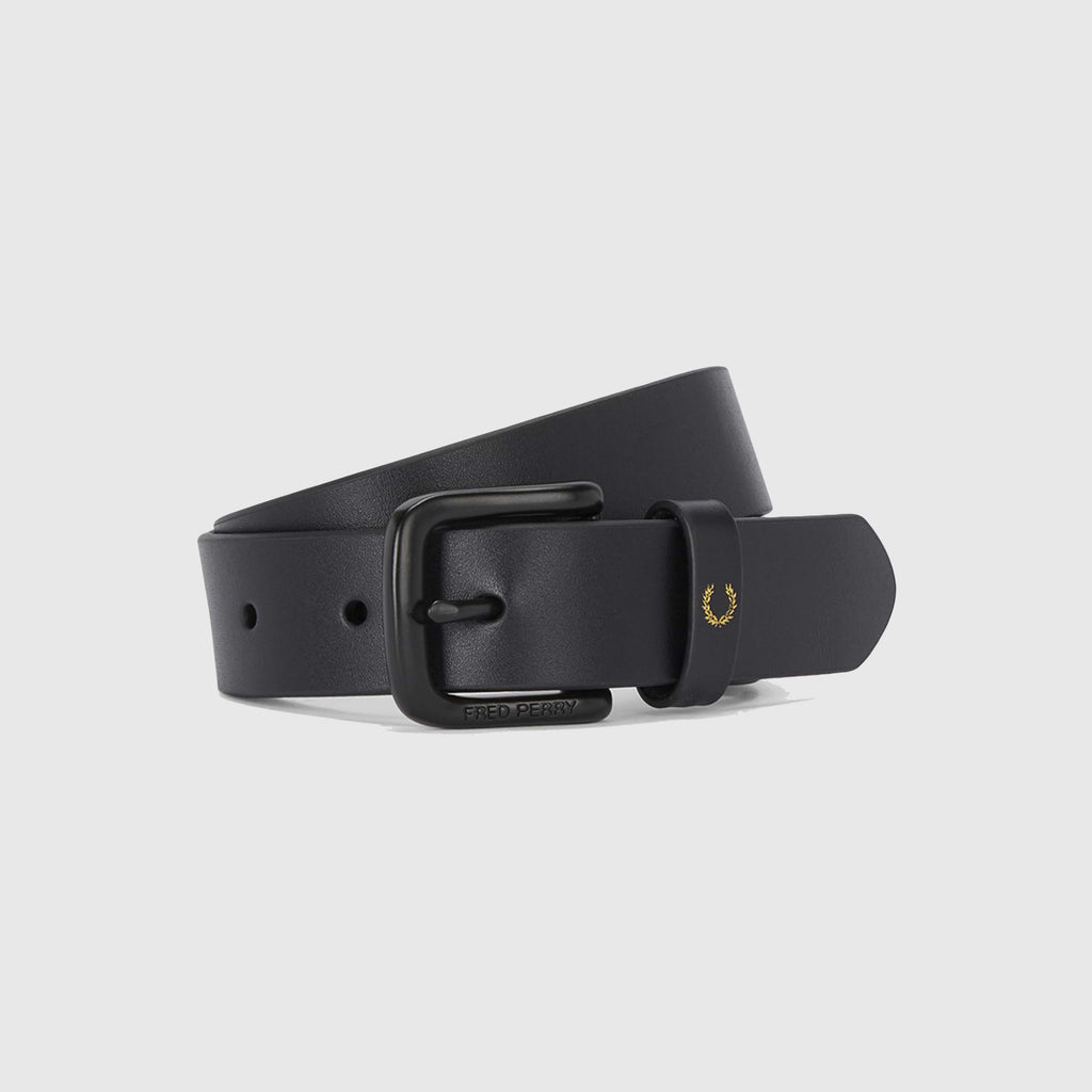 Fred Perry Leather Belt - Black Front