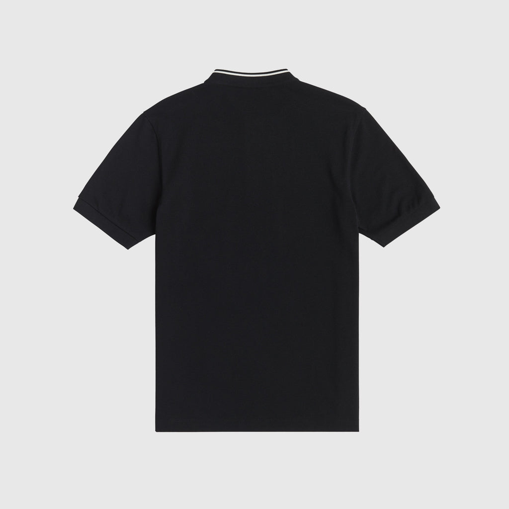 Fred Perry SS Bomber Collar Pique Shirt - Black Back 