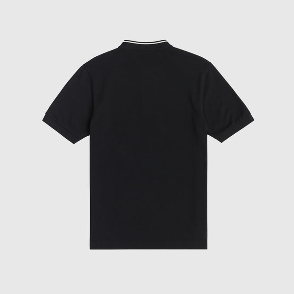 Fred Perry SS Bomber Collar Pique Shirt - Black Back 