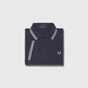 Fred Perry SS Twin Tipped Fred Perry Shirt - 795 Navy / Ice  Folded Front