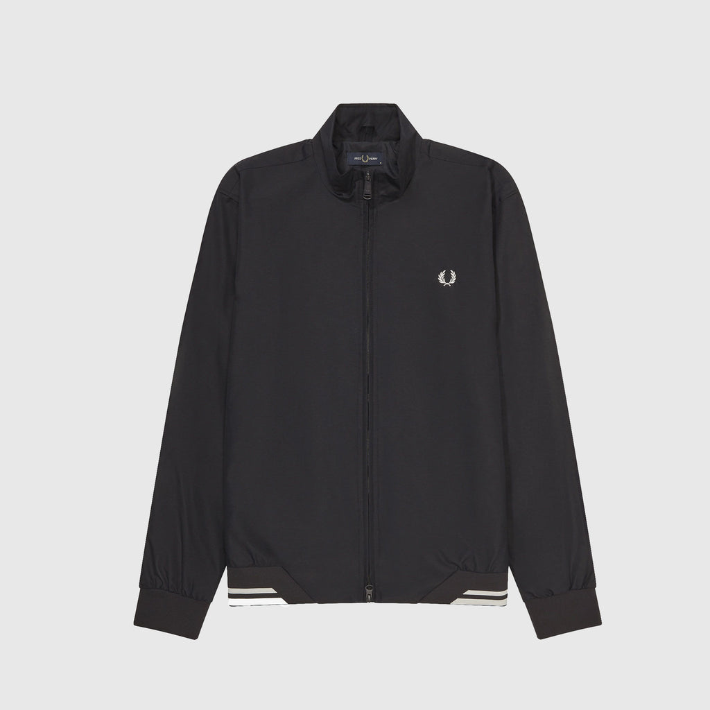 Fred Perry Brentham Jacket - 608 Navy Front With Logo Embroidery 