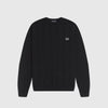 Fred Perry Cable Knit Crew Neck Jumper - Black Front With Cable Knit And Chest Logo 