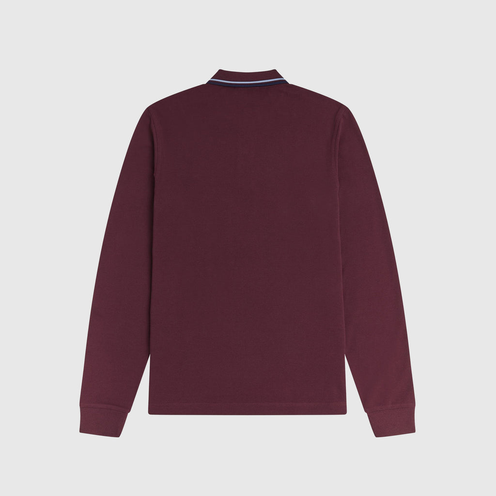 Fred Perry LS Twin Tipped Polo Shirt - Aubergine Back 