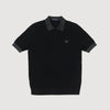 Fred Perry Space Dye Trim Knitted Shirt - Black Front 