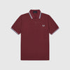  Fred Perry SS Twin Tipped Fred Perry Shirt - 106 Maroon / White / Ice Front With Chest Logo 